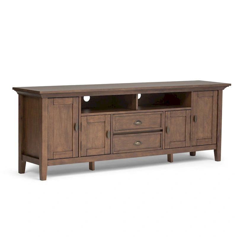 WYNDENHALL Mansfield SOLID WOOD 72 inch Wide Transitional TV Media Stand For TVs up to 80 inches - 72 W x 16.5 D x 26 H