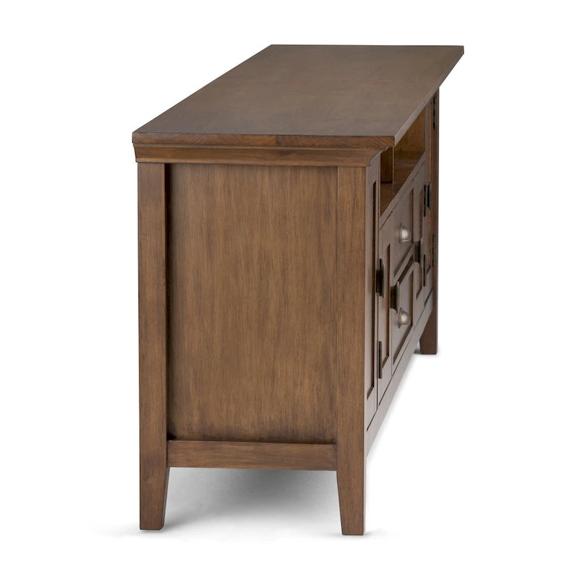 WYNDENHALL Mansfield SOLID WOOD 72 inch Wide Transitional TV Media Stand For TVs up to 80 inches - 72 W x 16.5 D x 26 H