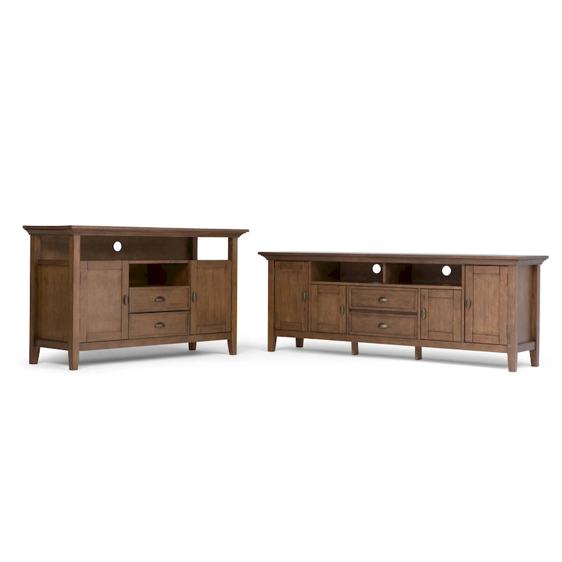 WYNDENHALL Mansfield SOLID WOOD 72 inch Wide Transitional TV Media Stand For TVs up to 80 inches - 72 W x 16.5 D x 26 H
