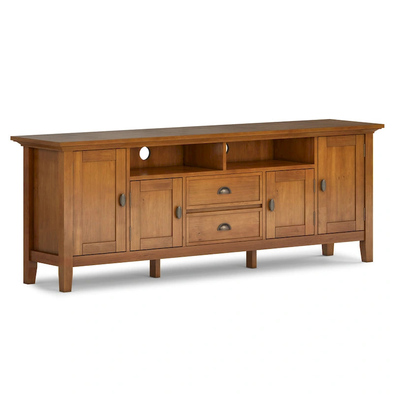 WYNDENHALL Mansfield SOLID WOOD 72 inch Wide Transitional TV Media Stand For TVs up to 80 inches - 72 W x 16.5 D x 26 H