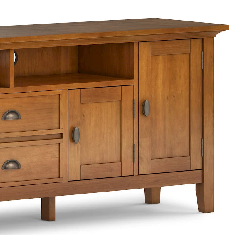 WYNDENHALL Mansfield SOLID WOOD 72 inch Wide Transitional TV Media Stand For TVs up to 80 inches - 72 W x 16.5 D x 26 H