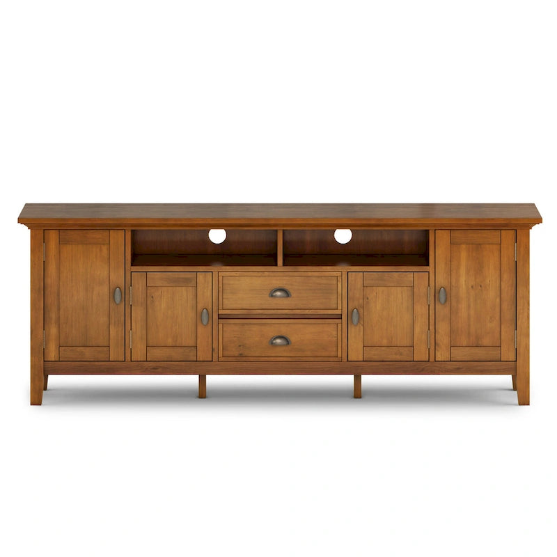 WYNDENHALL Mansfield SOLID WOOD 72 inch Wide Transitional TV Media Stand For TVs up to 80 inches - 72 W x 16.5 D x 26 H