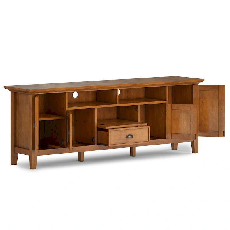 WYNDENHALL Mansfield SOLID WOOD 72 inch Wide Transitional TV Media Stand For TVs up to 80 inches - 72 W x 16.5 D x 26 H