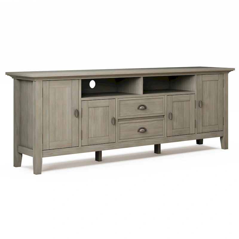 WYNDENHALL Mansfield SOLID WOOD 72 inch Wide Transitional TV Media Stand For TVs up to 80 inches - 72 W x 16.5 D x 26 H