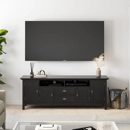 WYNDENHALL Mansfield SOLID WOOD 72 inch Wide Transitional TV Media Stand For TVs up to 80 inches - 72 W x 16.5 D x 26 H