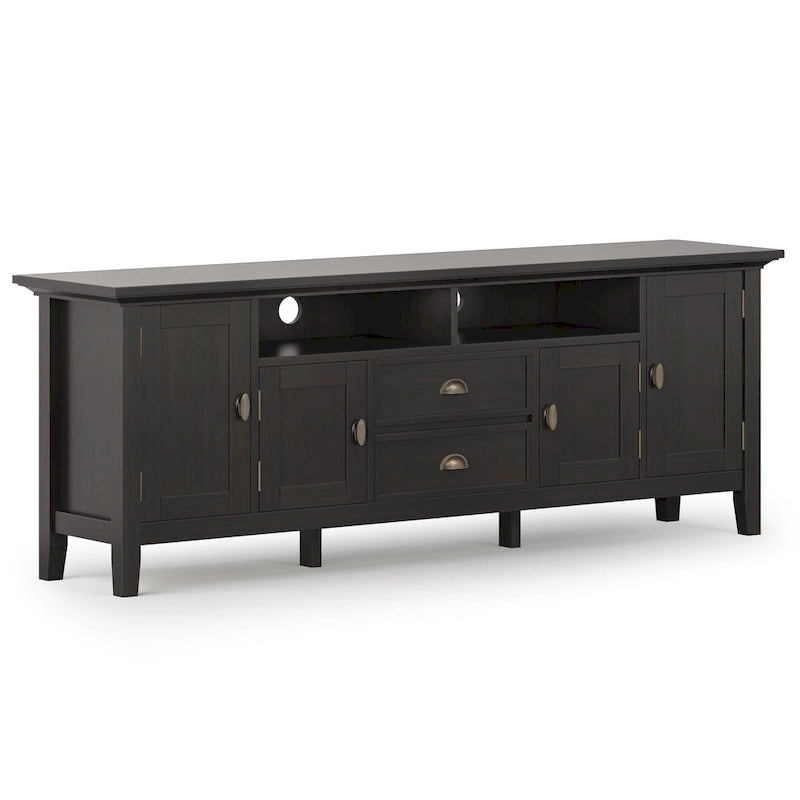 WYNDENHALL Mansfield SOLID WOOD 72 inch Wide Transitional TV Media Stand For TVs up to 80 inches - 72 W x 16.5 D x 26 H