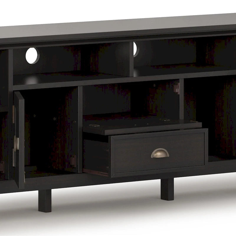 WYNDENHALL Mansfield SOLID WOOD 72 inch Wide Transitional TV Media Stand For TVs up to 80 inches - 72 W x 16.5 D x 26 H