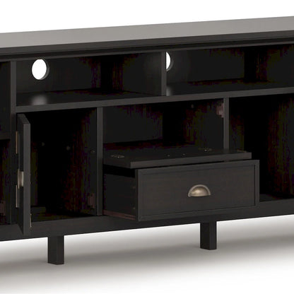 WYNDENHALL Mansfield SOLID WOOD 72 inch Wide Transitional TV Media Stand For TVs up to 80 inches - 72 W x 16.5 D x 26 H