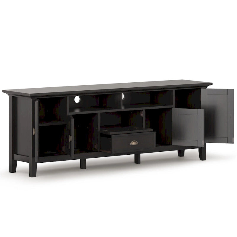 WYNDENHALL Mansfield SOLID WOOD 72 inch Wide Transitional TV Media Stand For TVs up to 80 inches - 72 W x 16.5 D x 26 H
