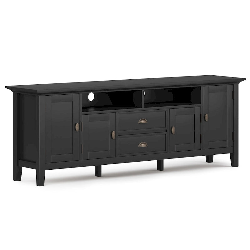 WYNDENHALL Mansfield SOLID WOOD 72 inch Wide Transitional TV Media Stand For TVs up to 80 inches - 72 W x 16.5 D x 26 H