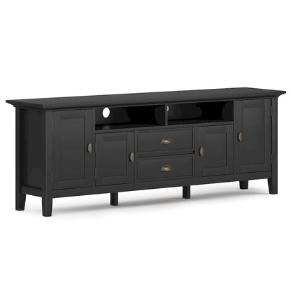 WYNDENHALL Mansfield SOLID WOOD 72 inch Wide Transitional TV Media Stand For TVs up to 80 inches - 72 W x 16.5 D x 26 H