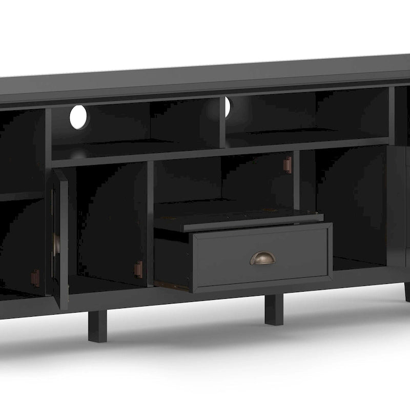 WYNDENHALL Mansfield SOLID WOOD 72 inch Wide Transitional TV Media Stand For TVs up to 80 inches - 72 W x 16.5 D x 26 H