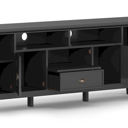 WYNDENHALL Mansfield SOLID WOOD 72 inch Wide Transitional TV Media Stand For TVs up to 80 inches - 72 W x 16.5 D x 26 H