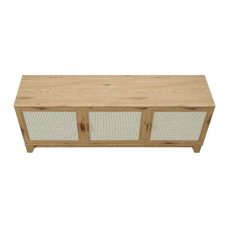 Manhattan Comfort Sheridan 62.99 In. Modern Cane Media Cabinet Console