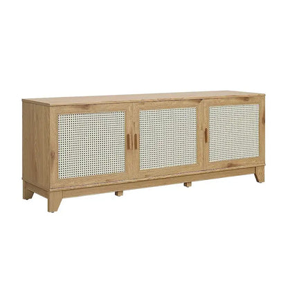 Manhattan Comfort Sheridan 62.99 In. Modern Cane Media Cabinet Console