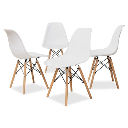 Jaspen Modern and Contemporary Plastic and Wood Dining Chair Set (4pc)