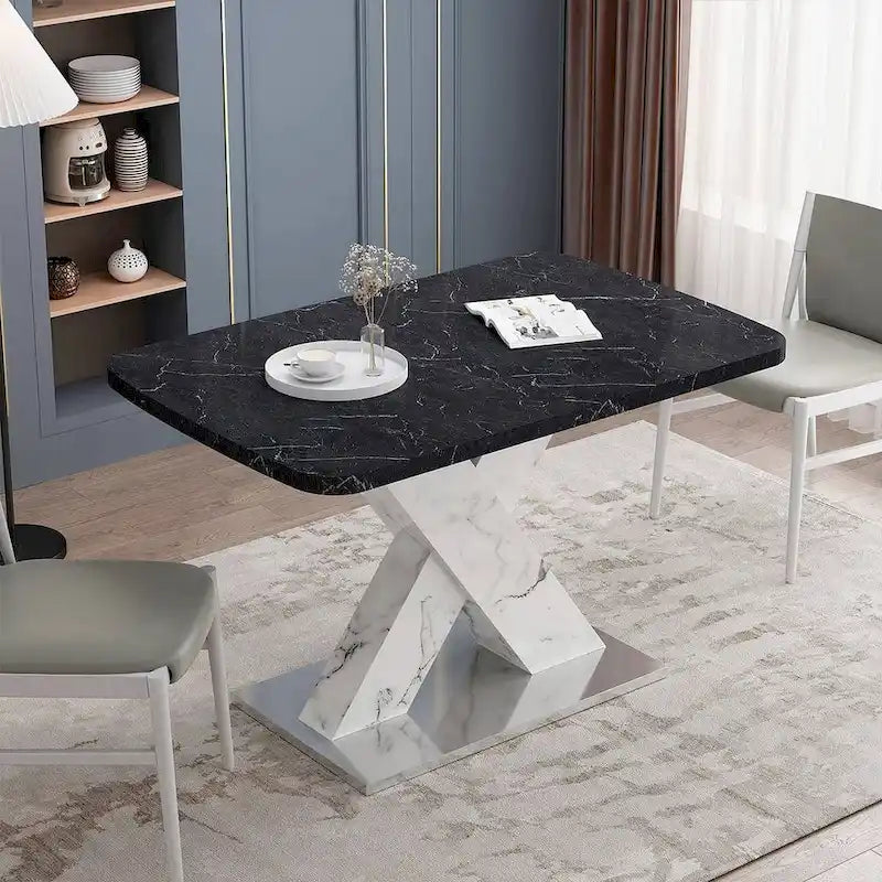 Modern 47.24-62.99 L Marble Square Dining Table