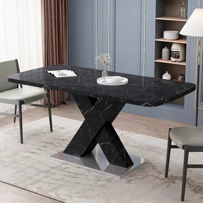 Modern 47.24-62.99 L Marble Square Dining Table