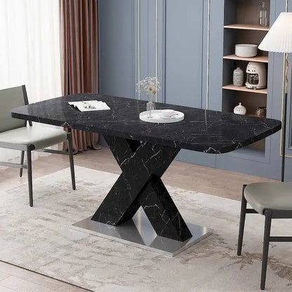 Modern 47.24-62.99 L Marble Square Dining Table