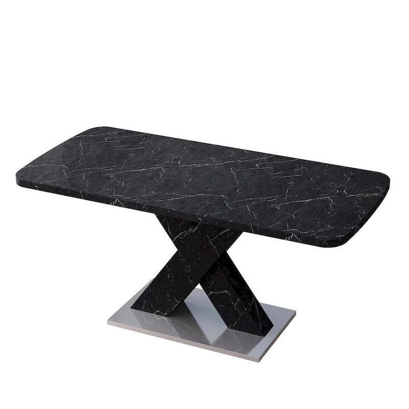 Modern 47.24-62.99 L Marble Square Dining Table