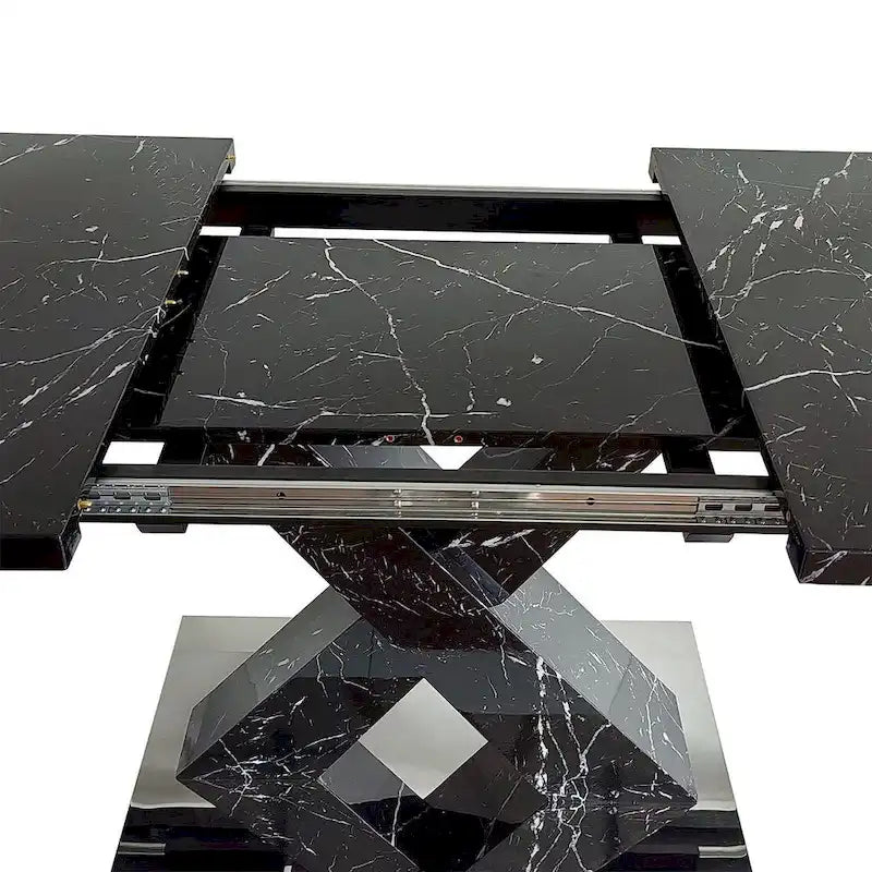 Modern 47.24-62.99 L Marble Square Dining Table
