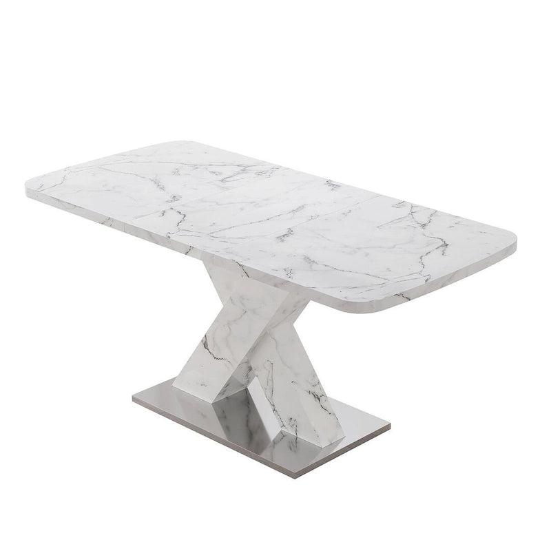 Modern 47.24-62.99 L Marble Square Dining Table