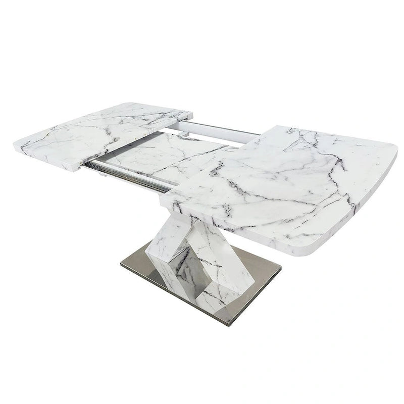 Modern 47.24-62.99 L Marble Square Dining Table