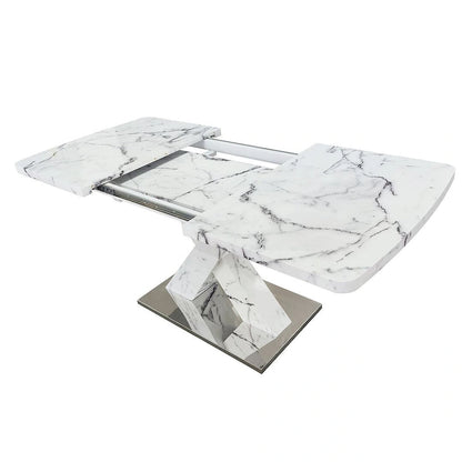 Modern 47.24-62.99 L Marble Square Dining Table