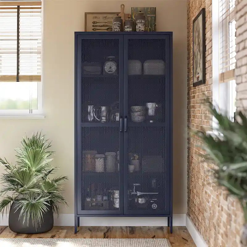 The Novogratz Channing Tall 2 Door Metal Storage Cabinet