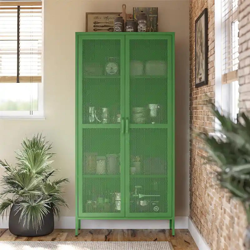 The Novogratz Channing Tall 2 Door Metal Storage Cabinet