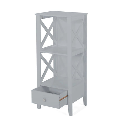 Loverin Manufactured Wood Bathroom Floor Storage Rack with Drawer by Christopher Knight Home