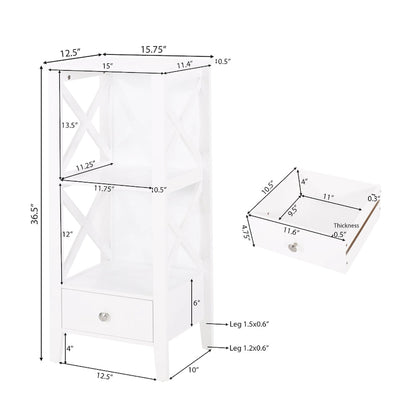 Loverin Manufactured Wood Bathroom Floor Storage Rack with Drawer by Christopher Knight Home