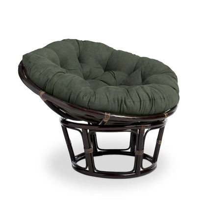 Bali 42-inch Rattan Papasan Chair with Microsuede Cushion