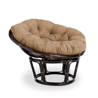 Bali 42-inch Rattan Papasan Chair with Microsuede Cushion