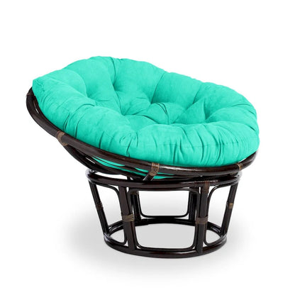 Bali 42-inch Rattan Papasan Chair with Microsuede Cushion