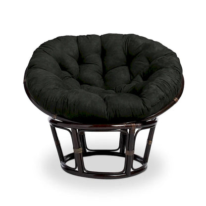 Bali 42-inch Rattan Papasan Chair with Microsuede Cushion