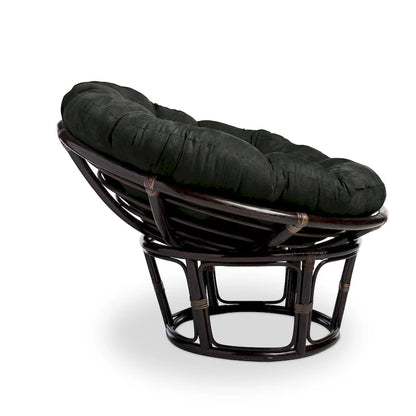 Bali 42-inch Rattan Papasan Chair with Microsuede Cushion