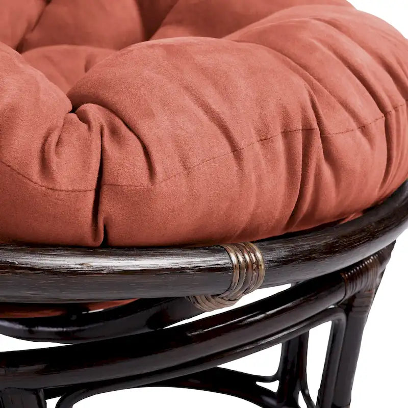 Bali 42-inch Rattan Papasan Chair with Microsuede Cushion