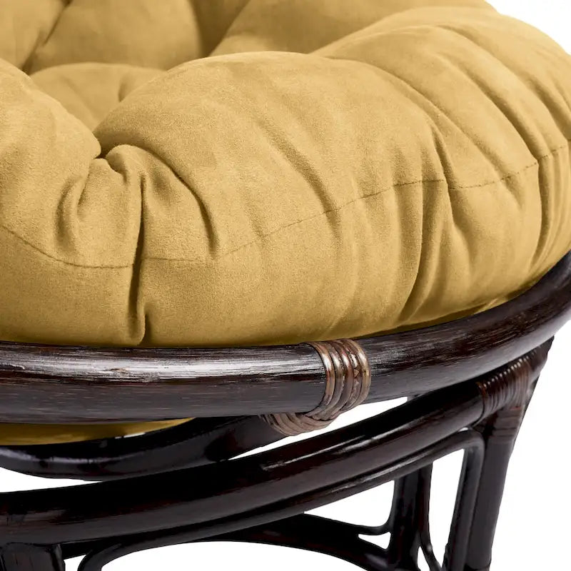 Bali 42-inch Rattan Papasan Chair with Microsuede Cushion
