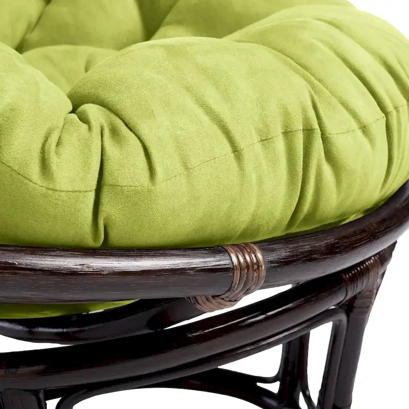 Bali 42-inch Rattan Papasan Chair with Microsuede Cushion