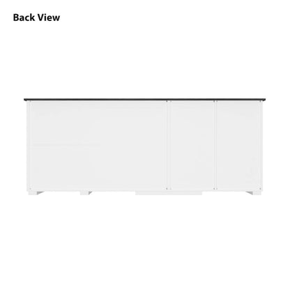 Storage Sideboard with Pet House Modern Home Essential in Black/White