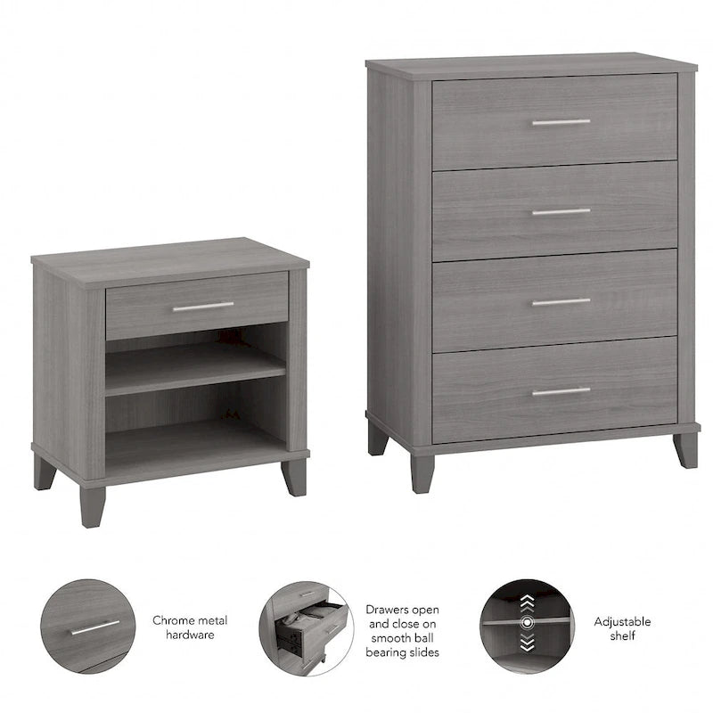 Somerset Chest of Drawers and Nightstand Set by Bush Furniture