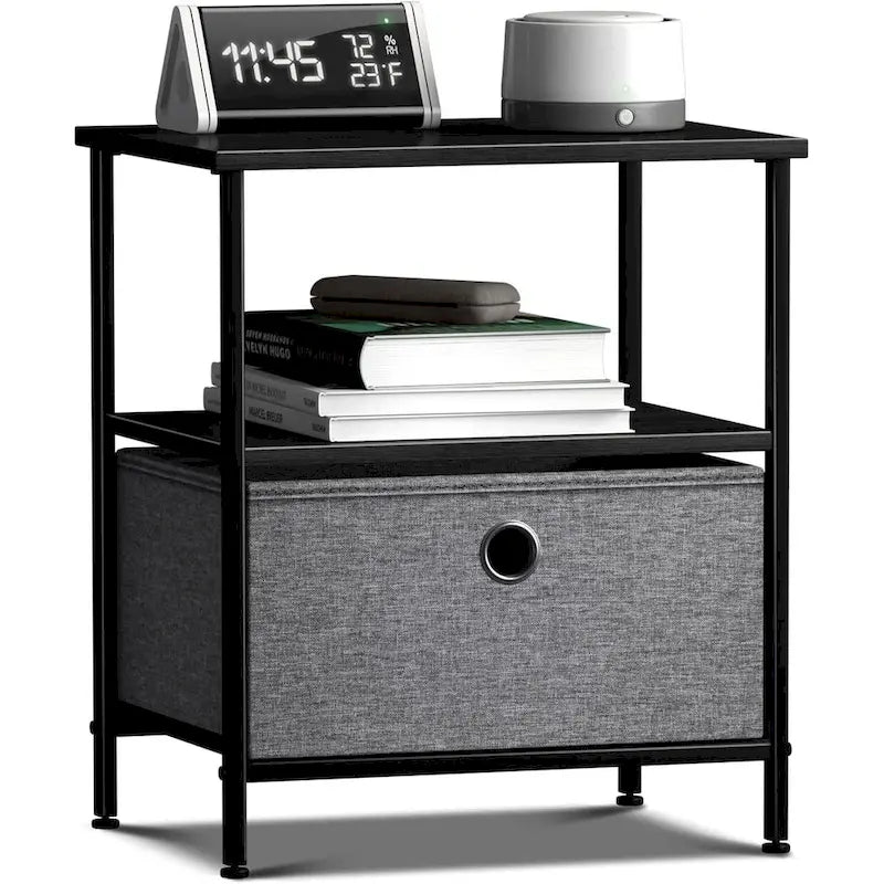 Nightstand 1-Drawer Shelf Storage Bedroom Furniture & End Table Chest
