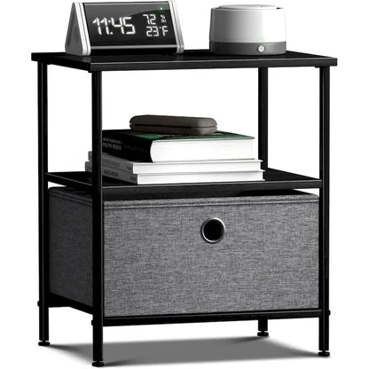 Nightstand 1-Drawer Shelf Storage Bedroom Furniture & End Table Chest