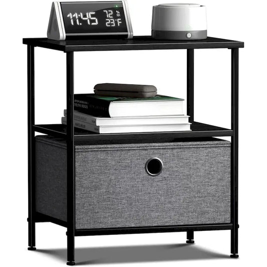 Nightstand 1-Drawer Shelf Storage Bedroom Furniture & End Table Chest