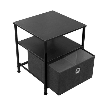 Nightstand 1-Drawer Shelf Storage Bedroom Furniture & End Table Chest