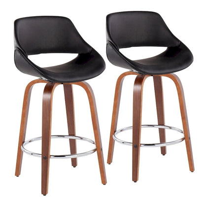 Carson Carrington Svellingen 26 Fixed-Height Counter Stool with Round Chrome Footrest (Set of 2)
