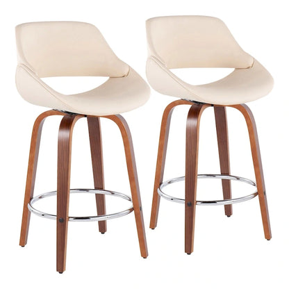 Carson Carrington Svellingen 26 Fixed-Height Counter Stool with Round Chrome Footrest (Set of 2)