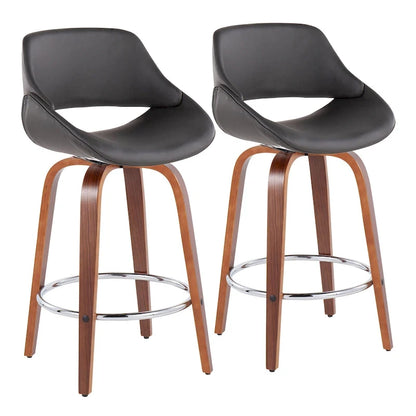 Carson Carrington Svellingen 26 Fixed-Height Counter Stool with Round Chrome Footrest (Set of 2)
