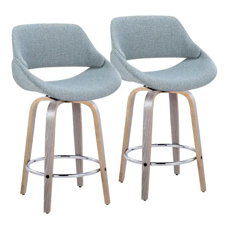 Carson Carrington Svellingen 26 Fixed-Height Counter Stool with Round Chrome Footrest (Set of 2)